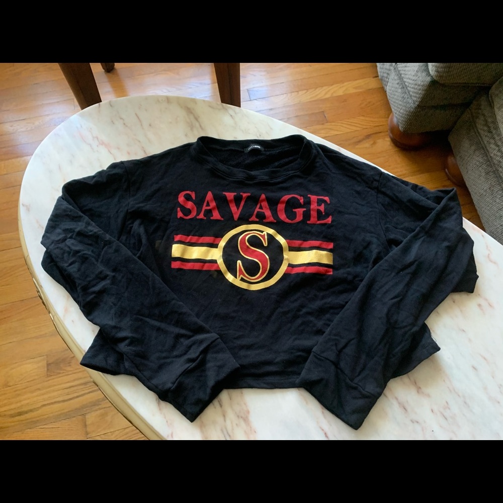 Fashion Nova_EUC_ Cropped Sweatshirt w/ Graphic_2X